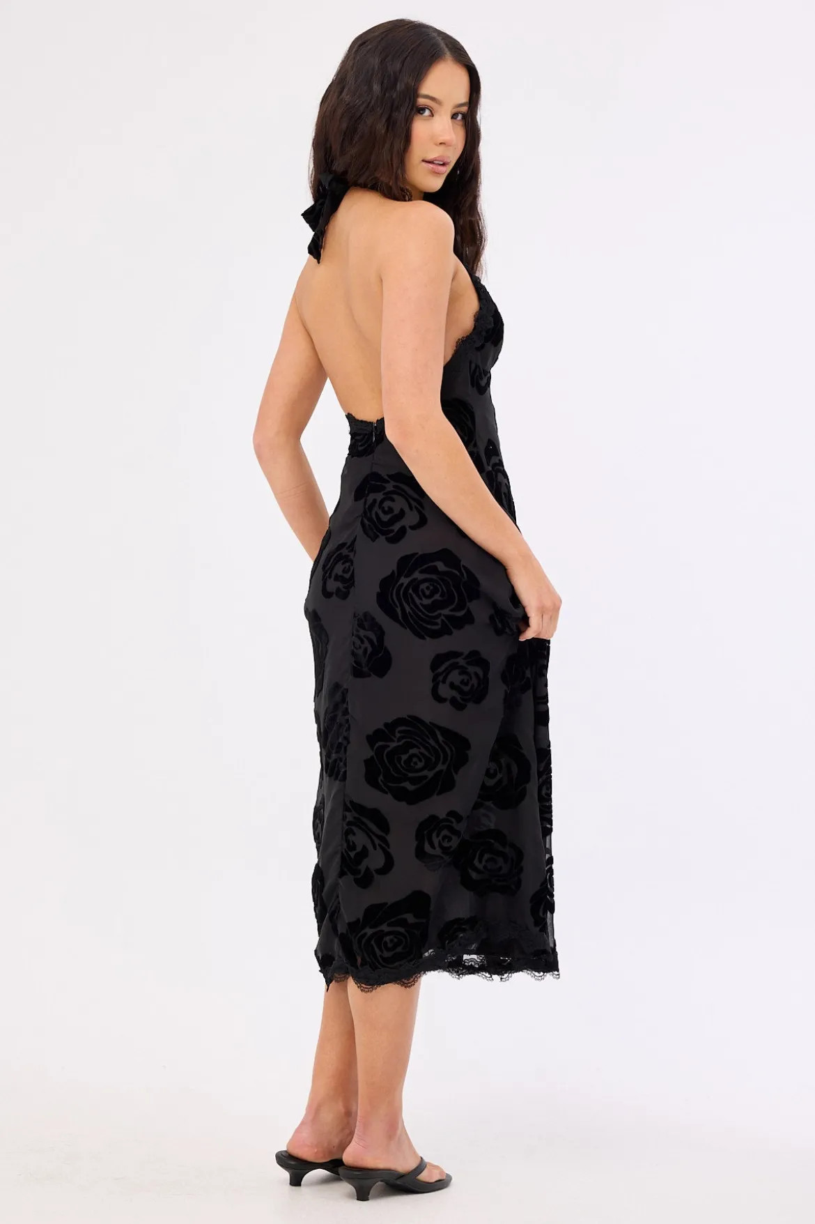 Stars Align Midi Dress Burnt Noir Rose