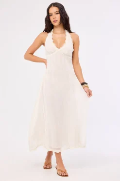 Stars Align Midi Dress Cream