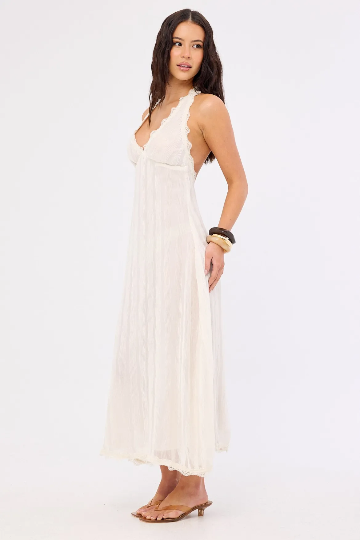 Stars Align Midi Dress Cream