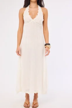 Stars Align Midi Dress Cream