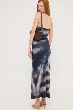 Stasia Printed Strapless Jersey Midi Dress Black Print