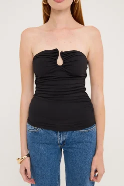 Stasia Strapless Jersey Top Black