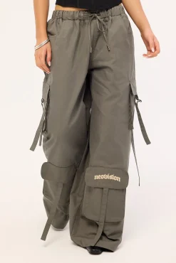 Stealth Pocket Wide Leg Cargo Pant Charcoal