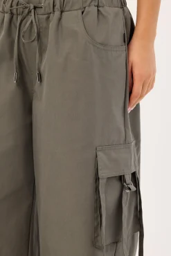 Stealth Pocket Wide Leg Cargo Pant Charcoal