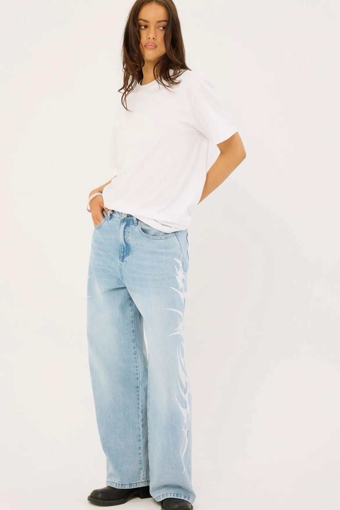 Stencil Dyno Low Baggy Jean Light Blue Denim