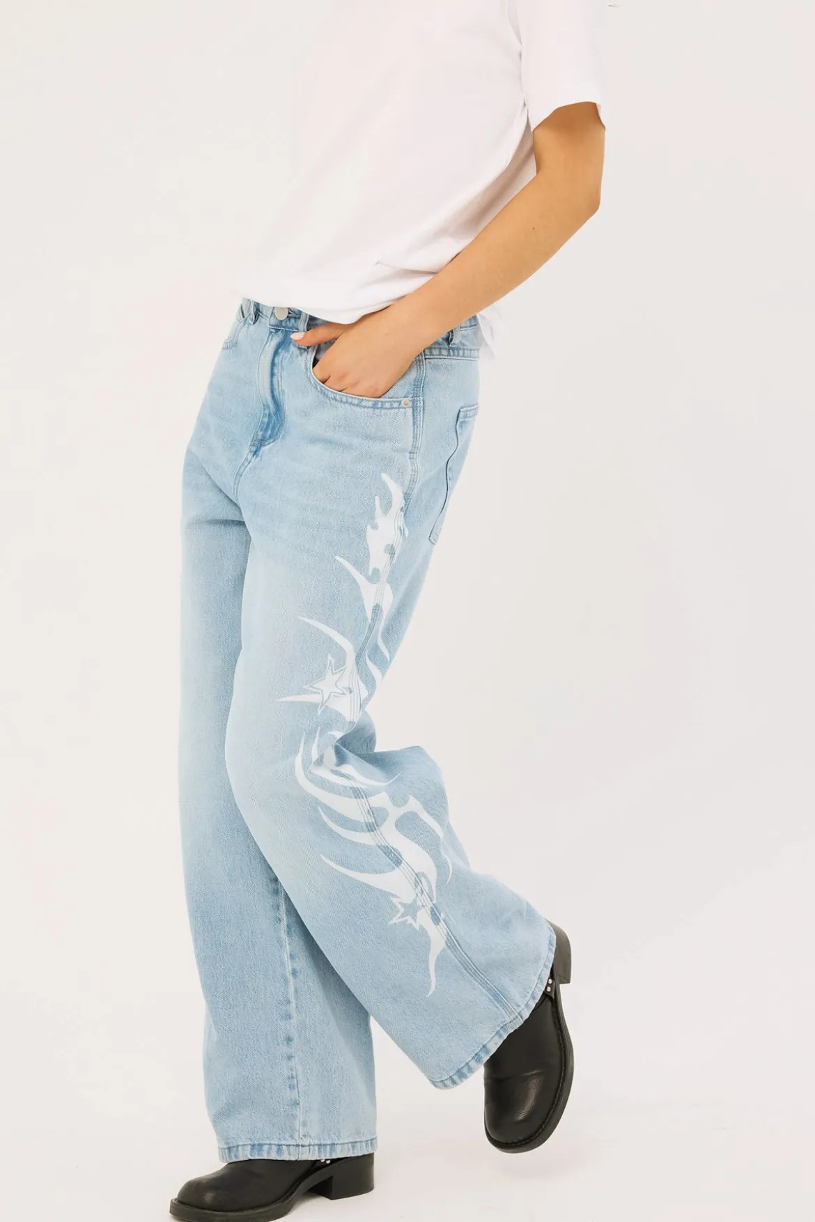 Stencil Dyno Low Baggy Jean Light Blue Denim