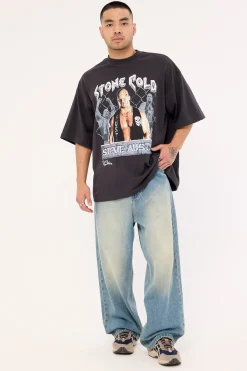 Stone Cold Oversize Boxy Tee Faded Black