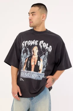 Stone Cold Oversize Boxy Tee Faded Black