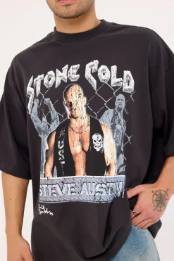 Stone Cold Oversize Boxy Tee Faded Black