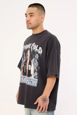 Stone Cold Oversize Boxy Tee Faded Black