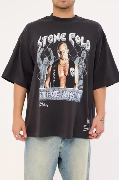 Stone Cold Oversize Boxy Tee Faded Black