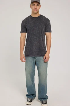 Stone Wash Staple Tee Acid Black