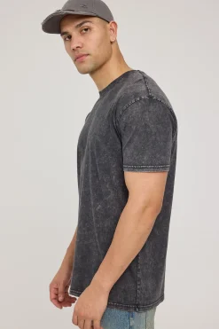 Stone Wash Staple Tee Acid Black