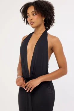 Strata Open Back Maxi Dress Black