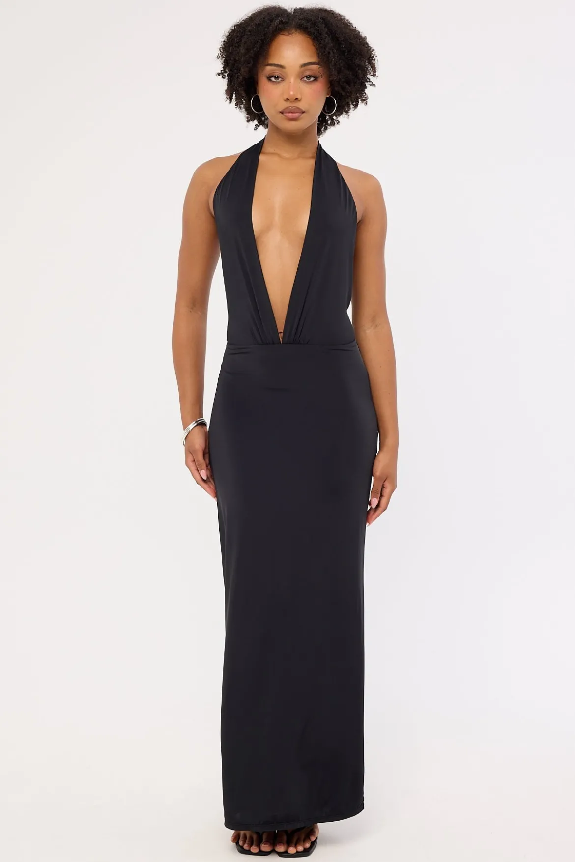 Strata Open Back Maxi Dress Black