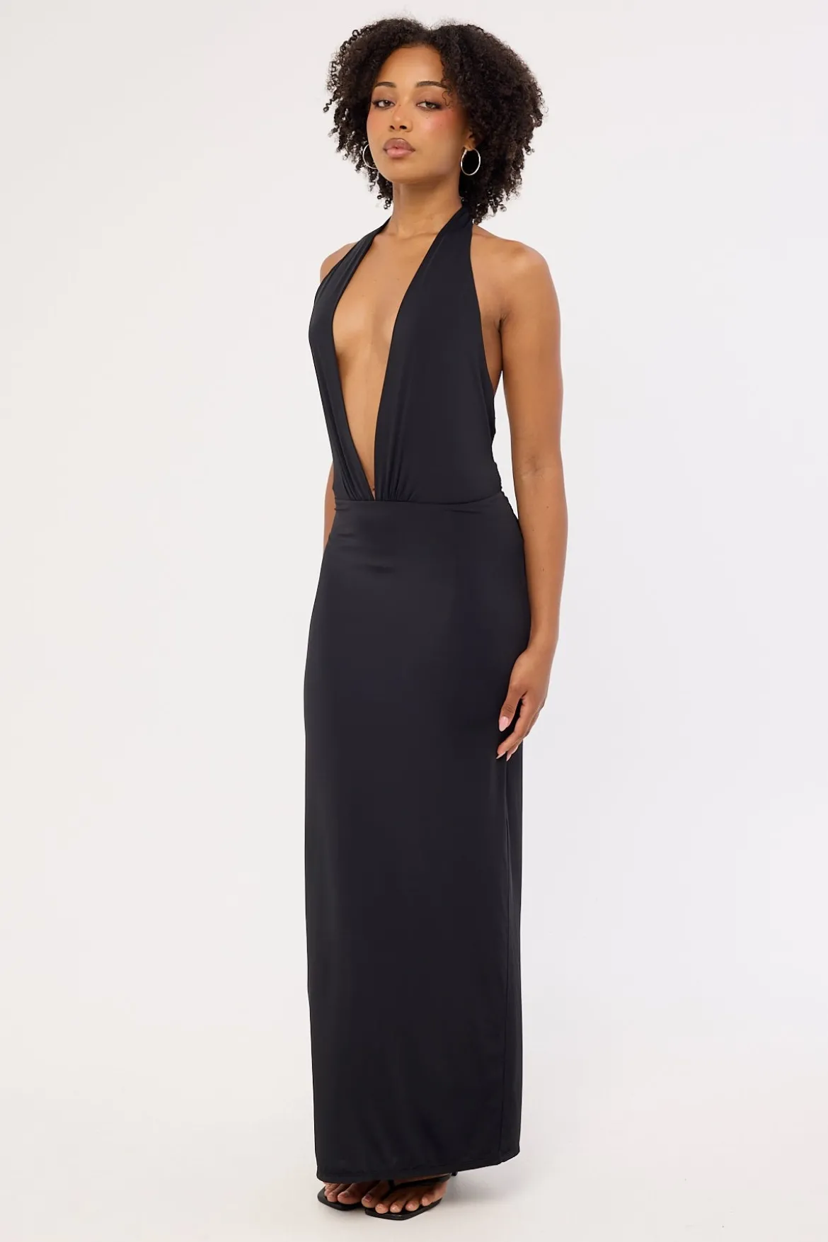 Strata Open Back Maxi Dress Black