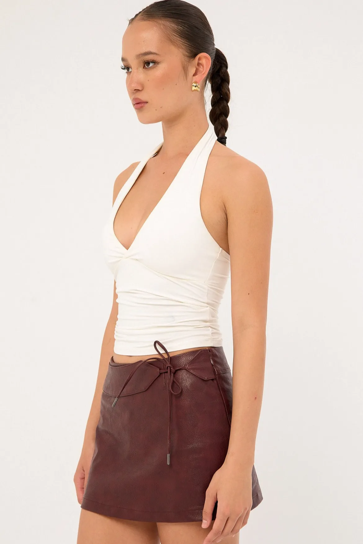 Strata Tie Skort Burgundy