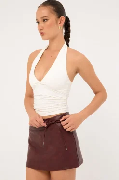Strata Tie Skort Burgundy