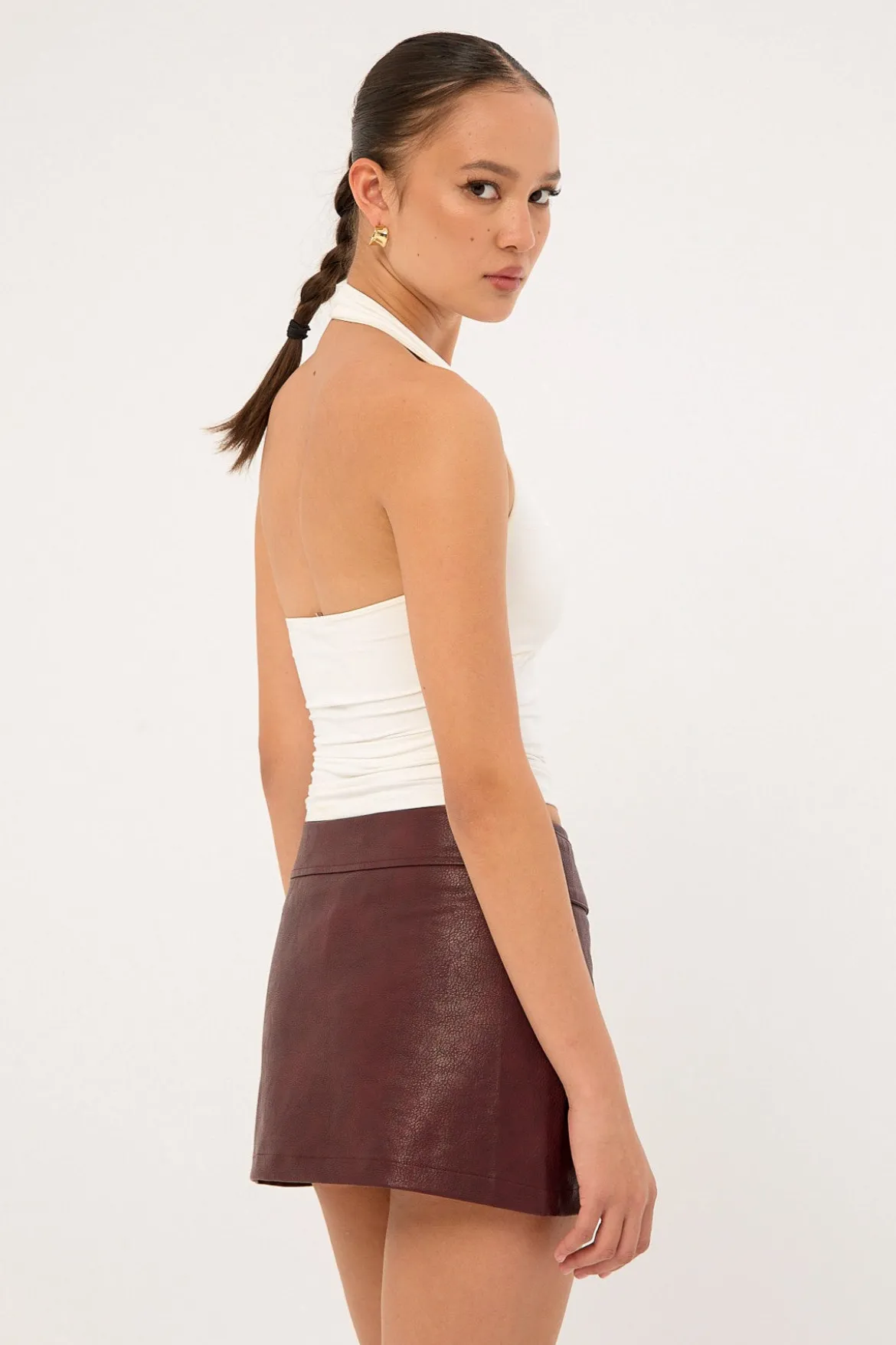 Strata Tie Skort Burgundy