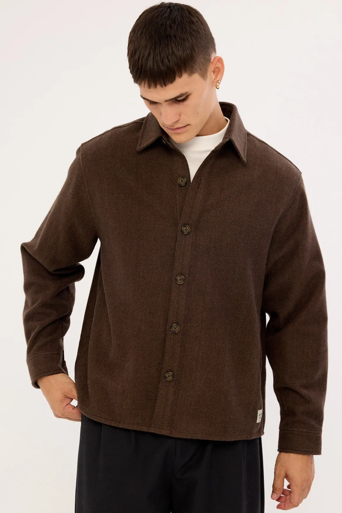 Stratos Heavyweight Overshirt Dark Brown