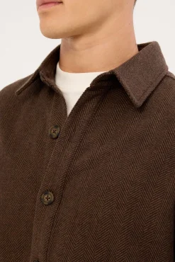 Stratos Heavyweight Overshirt Dark Brown