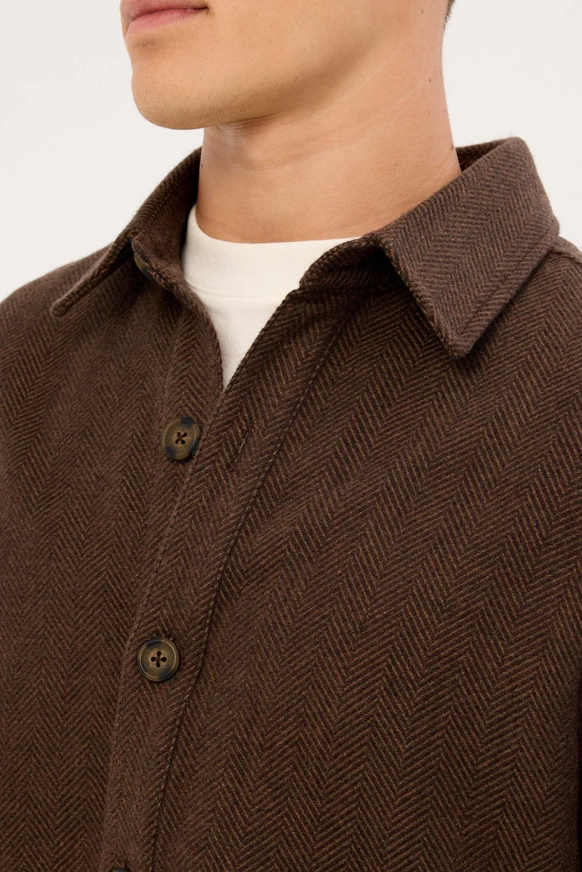 Stratos Heavyweight Overshirt Dark Brown