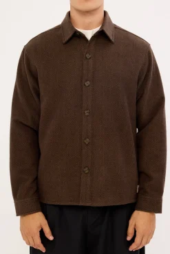Stratos Heavyweight Overshirt Dark Brown