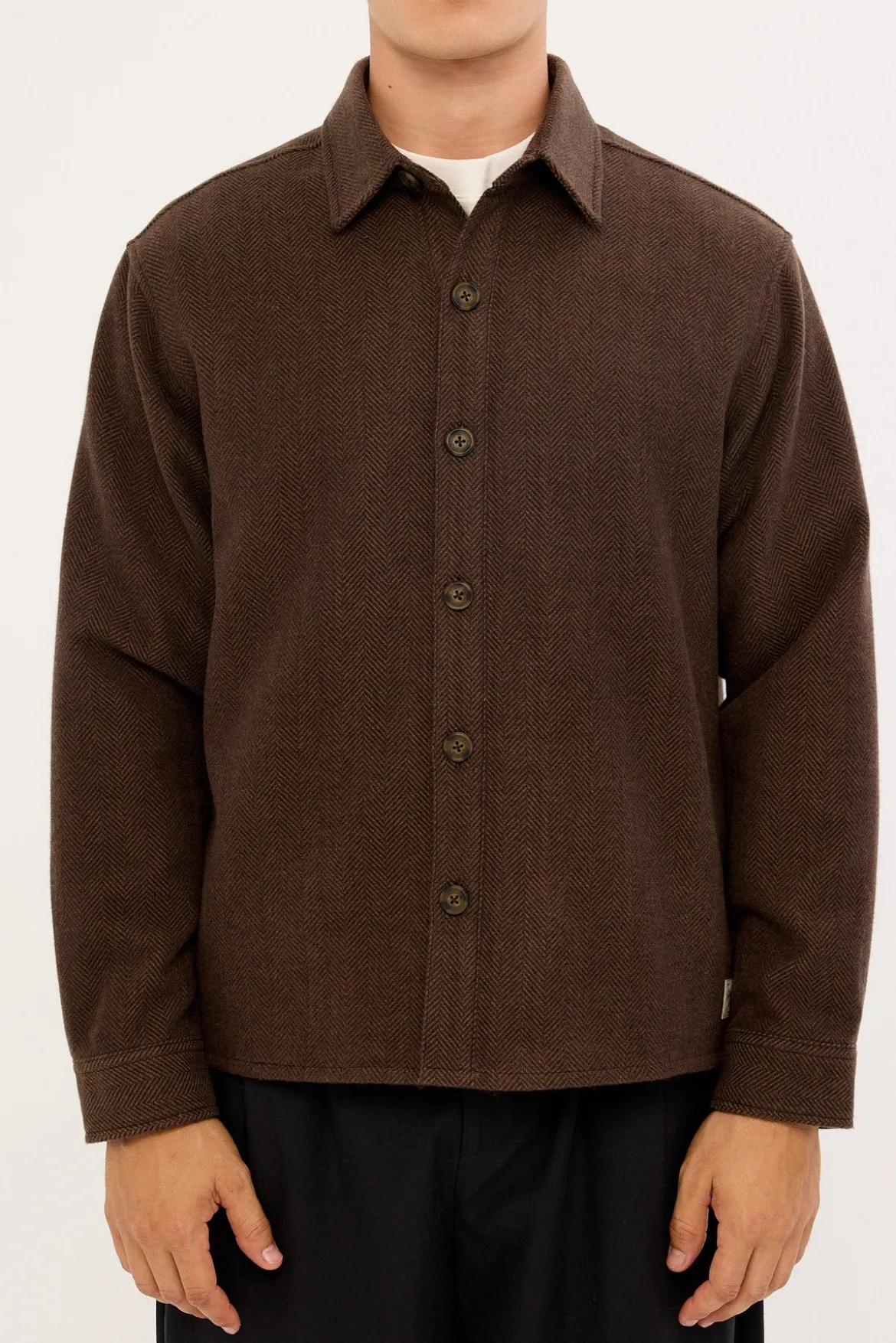 Stratos Heavyweight Overshirt Dark Brown