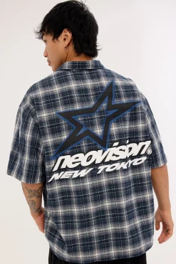 Stratus Flannel Oversize Shirt Navy Check