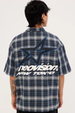 Stratus Flannel Oversize Shirt Navy Check
