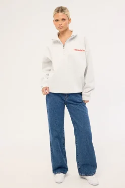 Stratus Relaxed Quarter Zip Crew Grey Marle