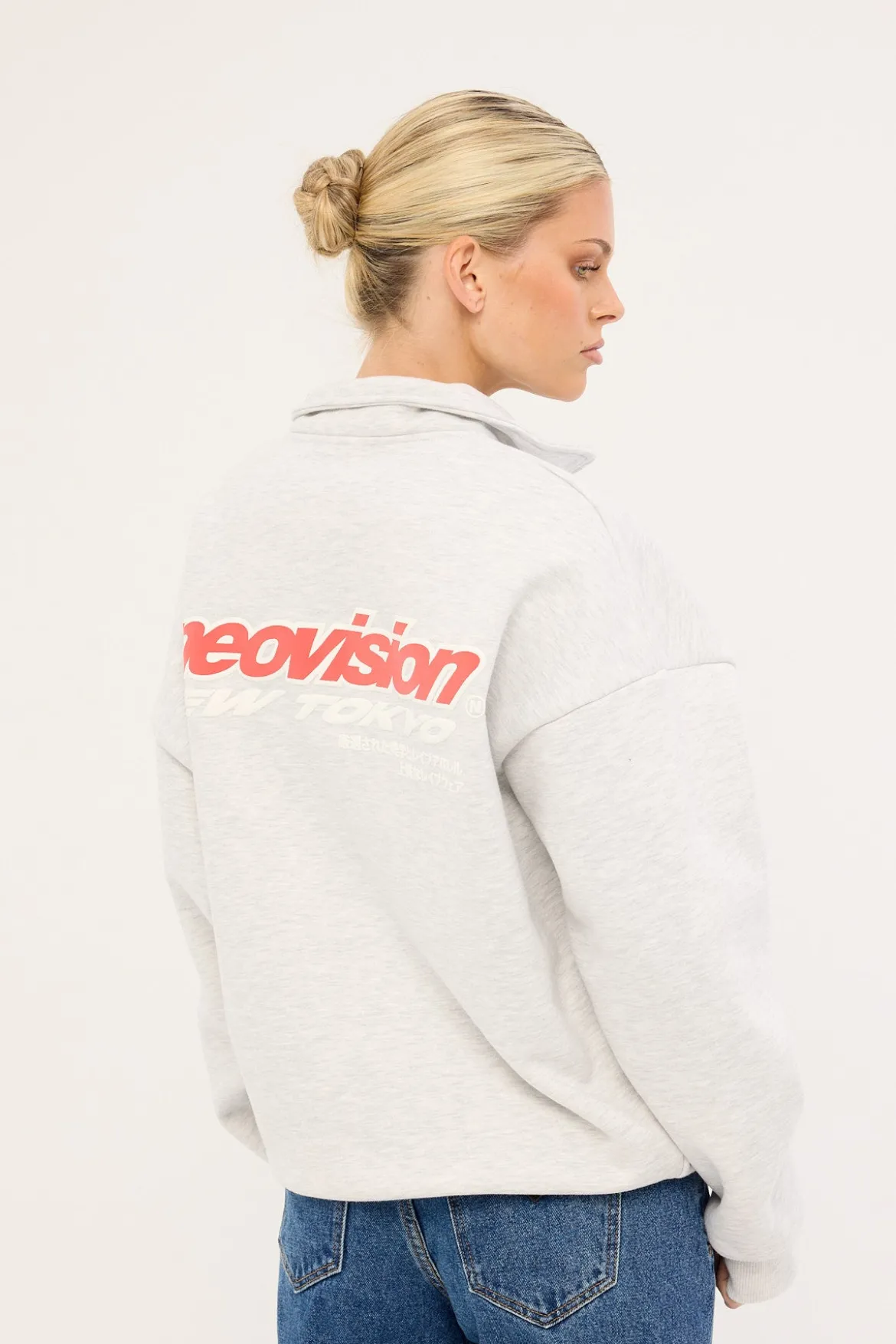 Stratus Relaxed Quarter Zip Crew Grey Marle