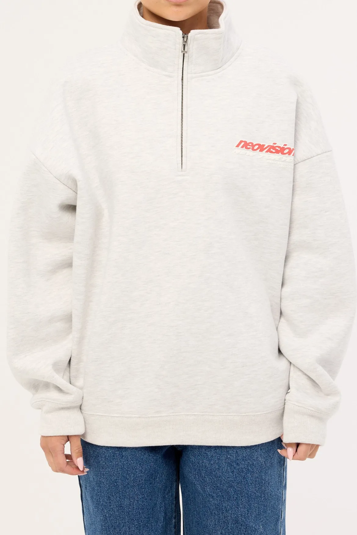 Stratus Relaxed Quarter Zip Crew Grey Marle