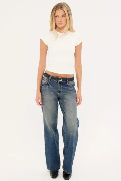 Streamline Cap Sleeve T-shirt Off White
