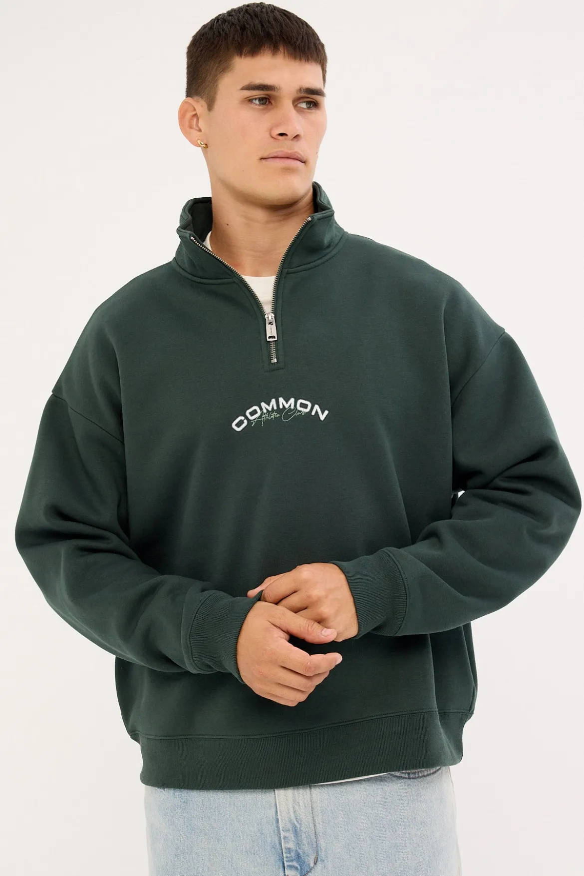 Stride Quarter Zip Sweater Dark Green