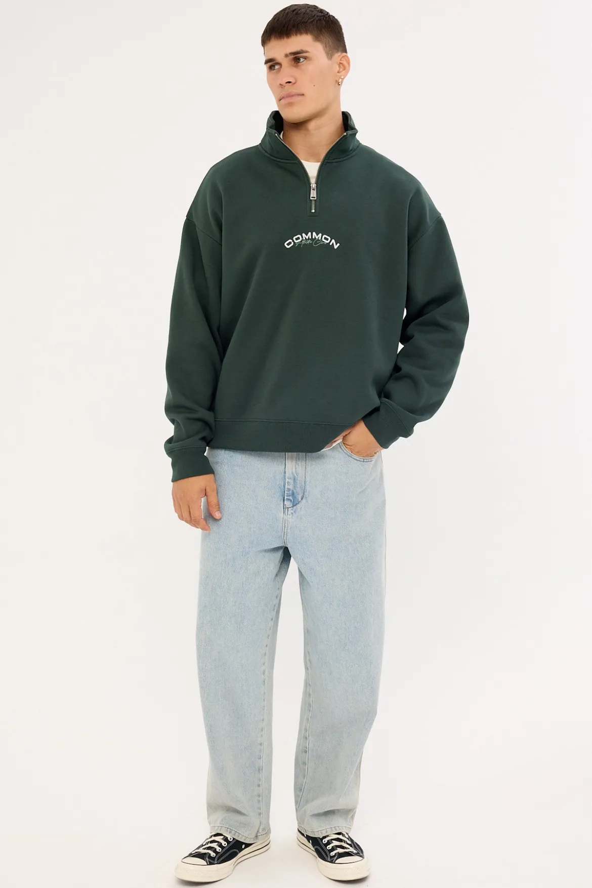 Stride Quarter Zip Sweater Dark Green