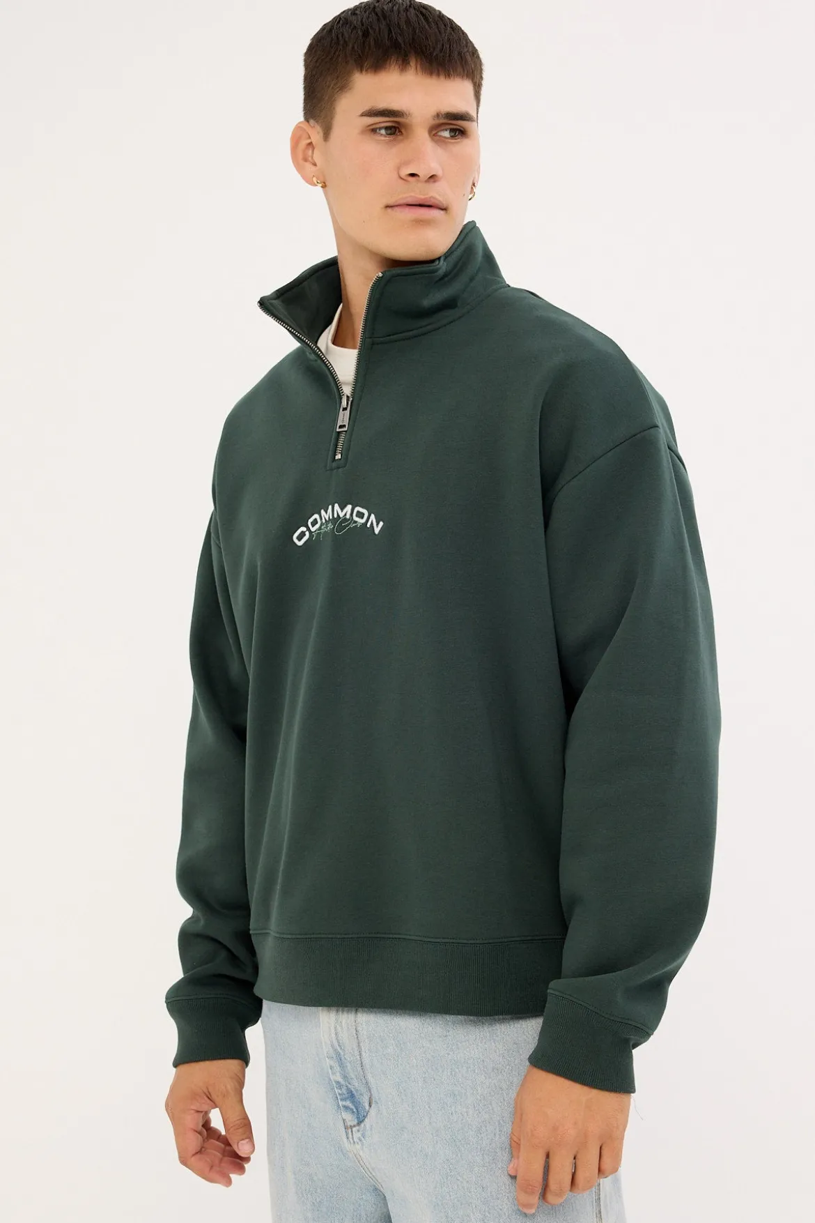 Stride Quarter Zip Sweater Dark Green