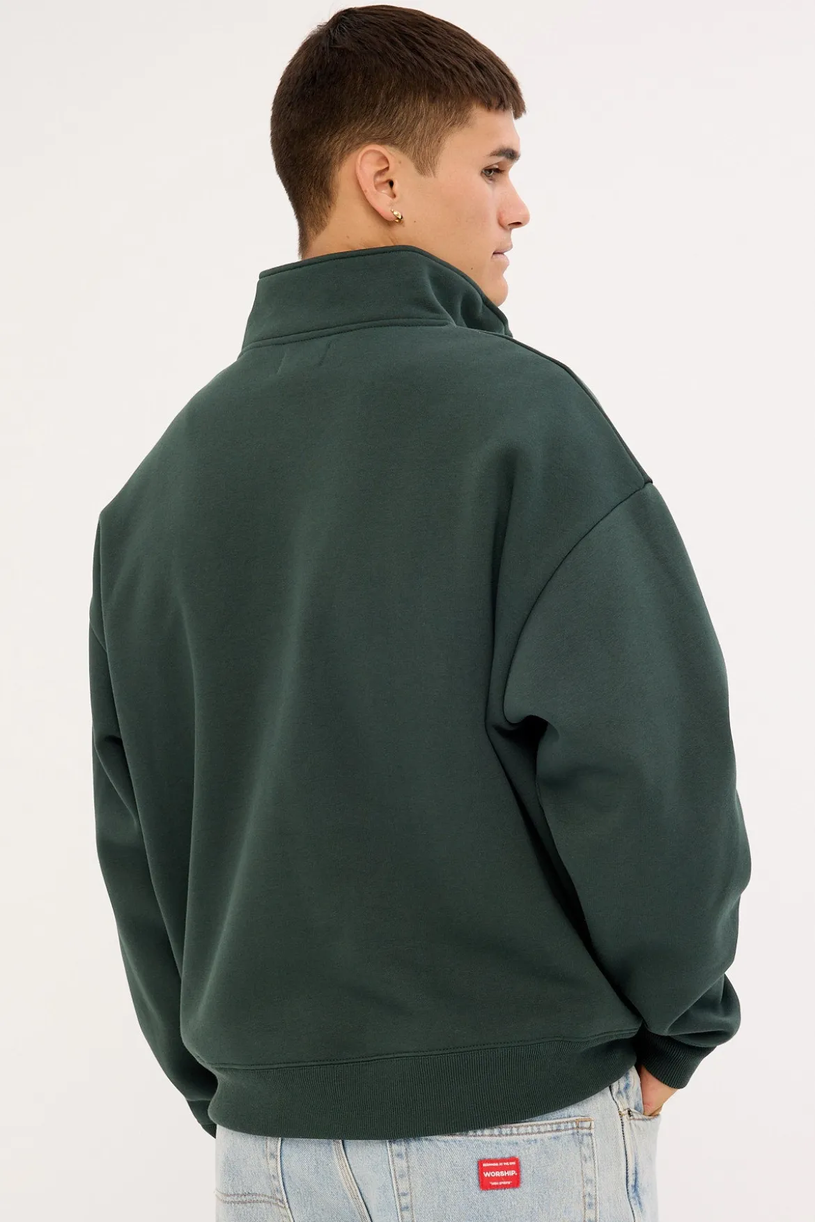 Stride Quarter Zip Sweater Dark Green