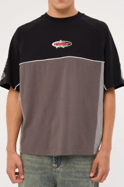 Strike 2 Panel Raglan Oversize Tee Black