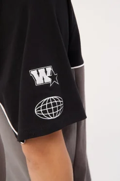 Strike 2 Panel Raglan Oversize Tee Black
