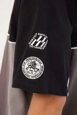 Strike 2 Panel Raglan Oversize Tee Black