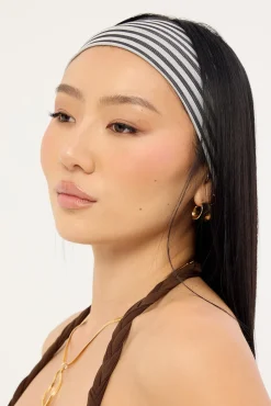 Stripe 2 Pack Headband Pink and Grey