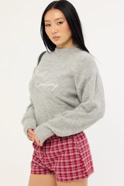 Studio Issue Knit Sweater Light Grey Marle