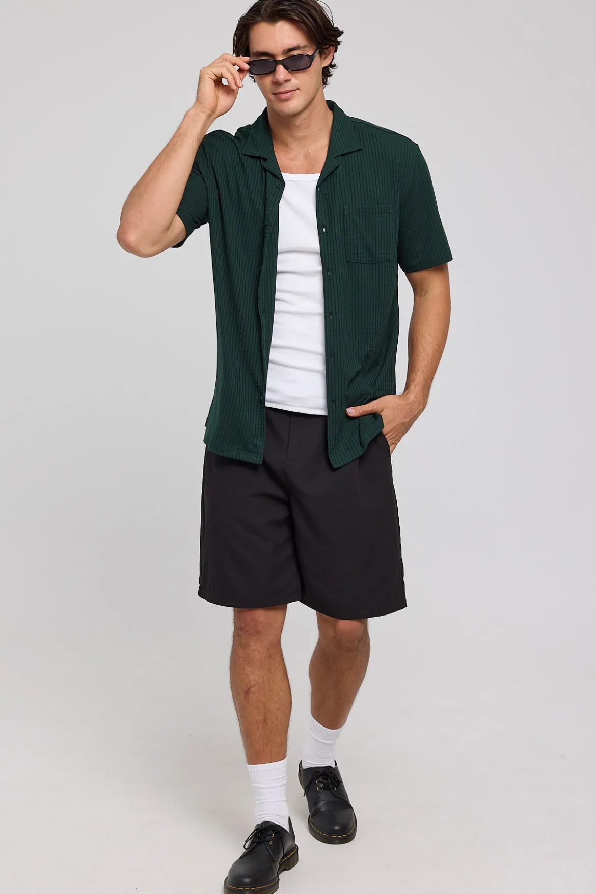 Studio Recycled Resort Shirt Dark Green