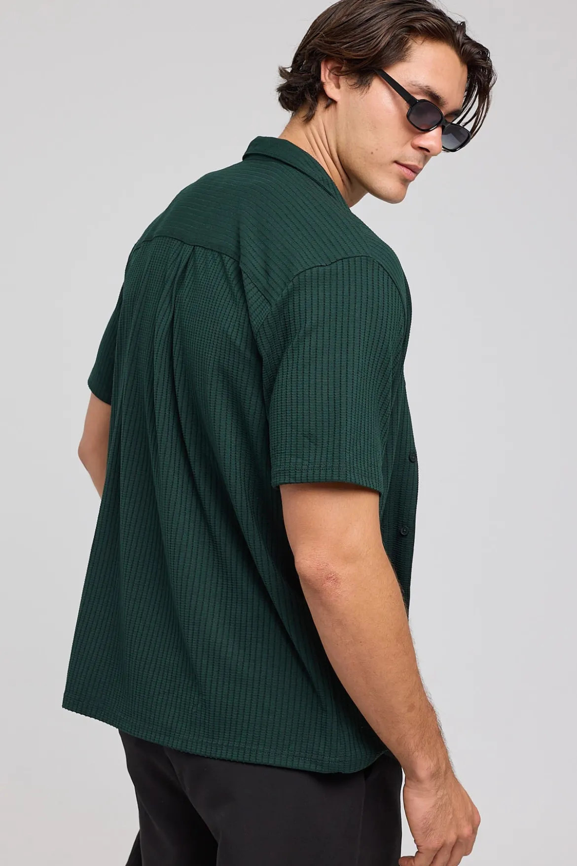 Studio Recycled Resort Shirt Dark Green