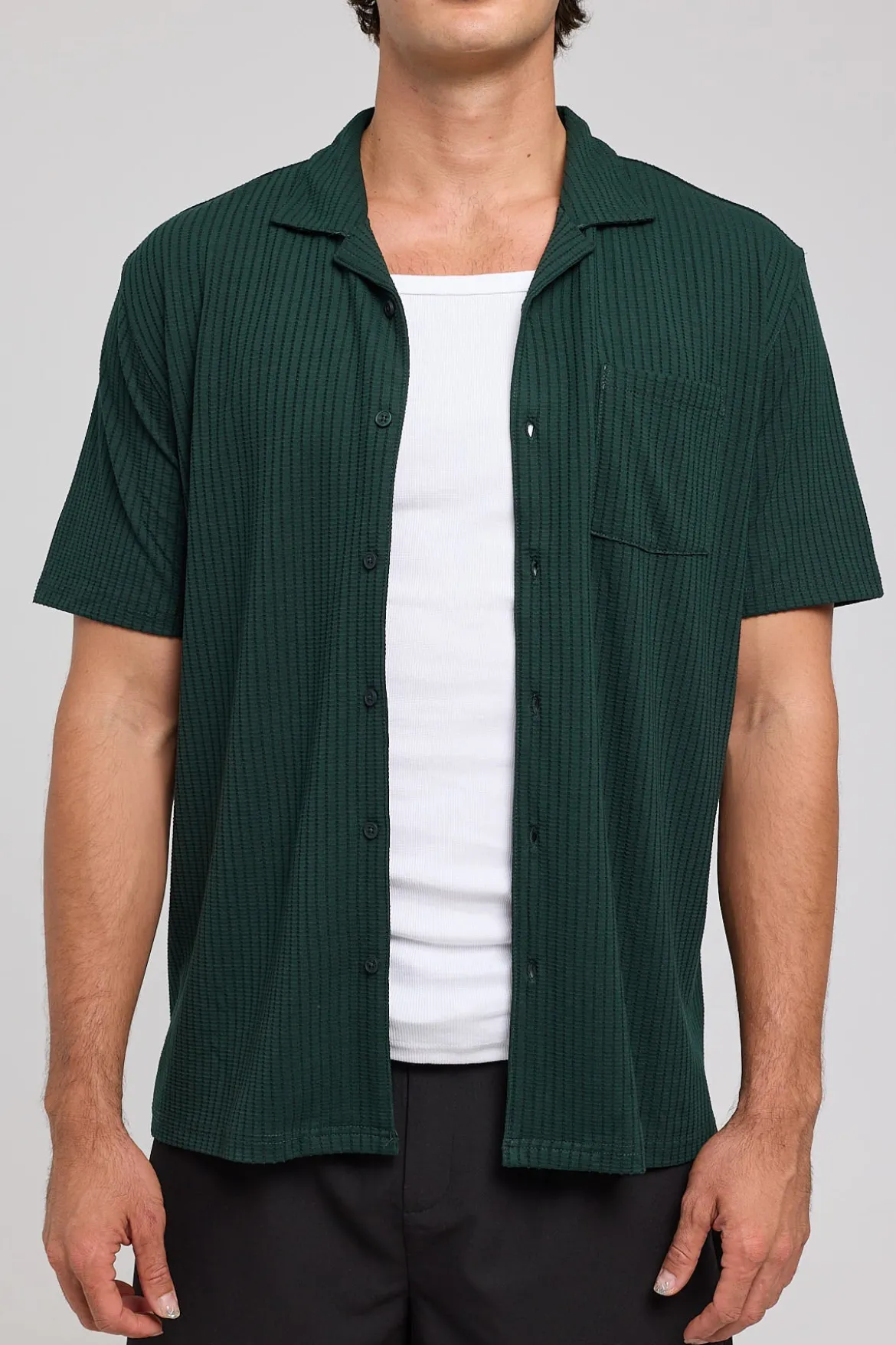 Studio Recycled Resort Shirt Dark Green