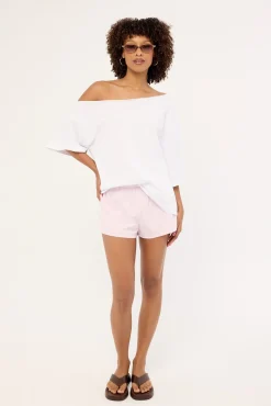 Suki Stripe Mid Rise Short Pink Stripe