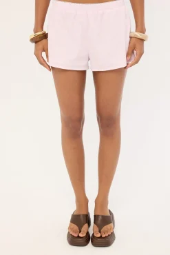 Suki Stripe Mid Rise Short Pink Stripe