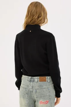 Sundial Zip Through Skimmer Knit Black