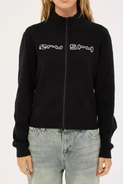 Sundial Zip Through Skimmer Knit Black